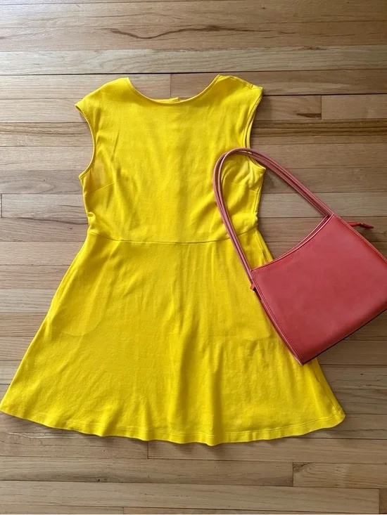 NY & Company Yellow Sleeveless Fit & Flare Dress - Medium - Picture 1 of 9